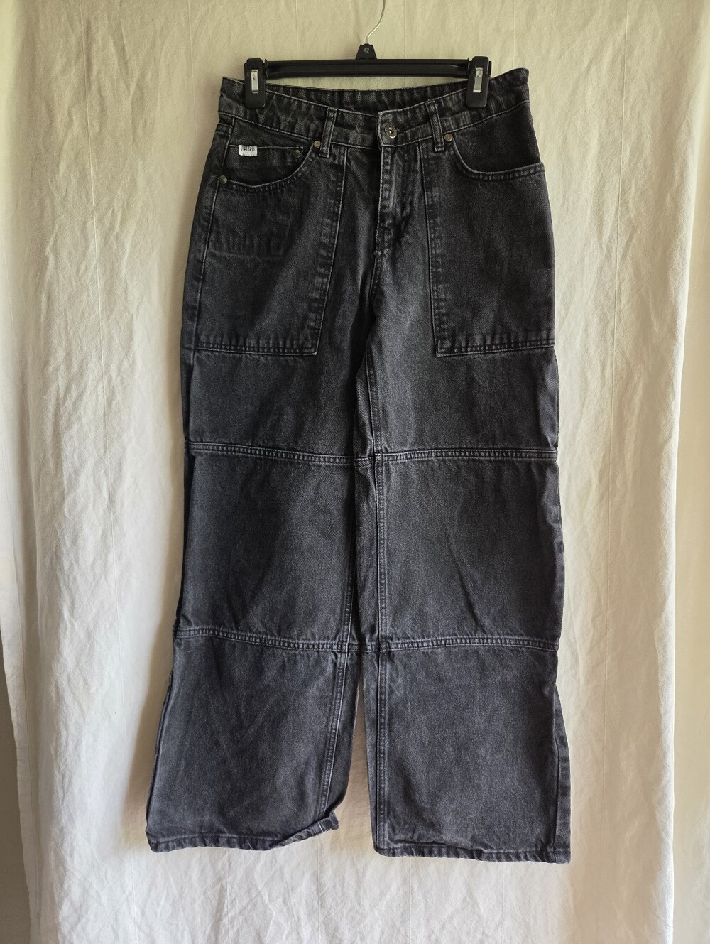 The Ragged Priest Black Wide-Leg Jeans Womens Size 24 Festival Grunge Baggy Punk
